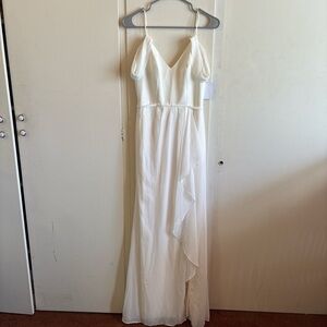 David's Bridal Ivory Bridesmaid Dress